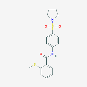 molecular formula C18H20N2O3S2 B395159 2-Methylsulfanyl-N-[4-(pyrrolidine-1-sulfonyl)-phenyl]-benzamide 