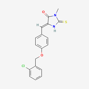 molecular formula C18H15ClN2O2S B3951631 5-{4-[(2-chlorobenzyl)oxy]benzylidene}-3-methyl-2-thioxo-4-imidazolidinone 