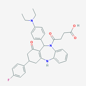 molecular formula C33H34FN3O4 B395164 4-[11-[4-(diethylamino)phenyl]-3-(4-fluorophenyl)-1-oxo-1,2,3,4,5,11-hexahydro-10H-dibenzo[b,e][1,4]diazepin-10-yl]-4-oxobutanoic acid 