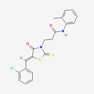 3-[5-(2-chlorobenzylidene)-4-oxo-2-thioxo-1,3-thiazolidin-3-yl]-N-(2-methylphenyl)propanamide