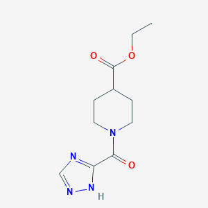molecular formula C11H16N4O3 B395166 Ethyl 1-(1H-1,2,4-triazol-3-ylcarbonyl)-4-piperidinecarboxylate 