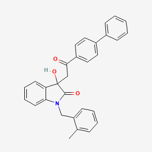 3-[2-(4-biphenylyl)-2-oxoethyl]-3-hydroxy-1-(2-methylbenzyl)-1,3-dihydro-2H-indol-2-one