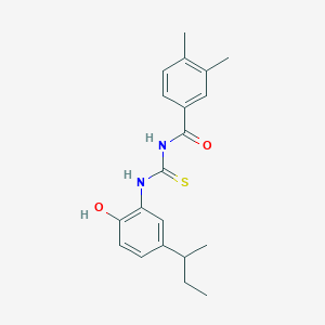 molecular formula C20H24N2O2S B3951680 N-{[(5-sec-butyl-2-hydroxyphenyl)amino]carbonothioyl}-3,4-dimethylbenzamide 