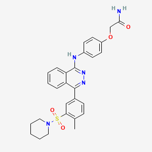 molecular formula C28H29N5O4S B3951691 2-[4-({4-[4-methyl-3-(1-piperidinylsulfonyl)phenyl]-1-phthalazinyl}amino)phenoxy]acetamide 