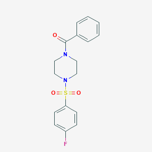 molecular formula C17H17FN2O3S B395170 1-Benzoyl-4-[(4-fluorophenyl)sulfonyl]piperazine 