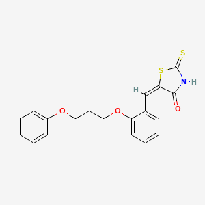 molecular formula C19H17NO3S2 B3951710 5-[2-(3-phenoxypropoxy)benzylidene]-2-thioxo-1,3-thiazolidin-4-one 