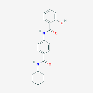 molecular formula C20H22N2O3 B395172 N-{4-[(cyclohexylamino)carbonyl]phenyl}-2-hydroxybenzamide 