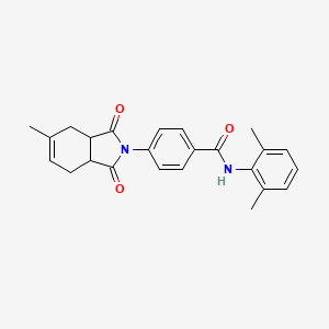 molecular formula C24H24N2O3 B3951724 N-(2,6-dimethylphenyl)-4-(5-methyl-1,3-dioxo-1,3,3a,4,7,7a-hexahydro-2H-isoindol-2-yl)benzamide 