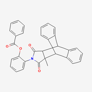 molecular formula C32H23NO4 B3951725 2-(15-methyl-16,18-dioxo-17-azapentacyclo[6.6.5.0~2,7~.0~9,14~.0~15,19~]nonadeca-2,4,6,9,11,13-hexaen-17-yl)phenyl benzoate 