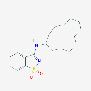 molecular formula C19H28N2O2S B395175 N-cyclododecyl-1,2-benzothiazol-3-amine 1,1-dioxide CAS No. 442873-40-7
