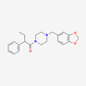 molecular formula C22H26N2O3 B3951763 1-(1,3-benzodioxol-5-ylmethyl)-4-(2-phenylbutanoyl)piperazine 