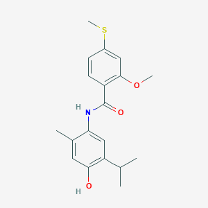 molecular formula C19H23NO3S B395177 N-(4-hydroxy-5-isopropyl-2-methylphenyl)-2-methoxy-4-(methylsulfanyl)benzamide 