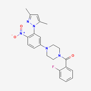 1-[3-(3,5-dimethyl-1H-pyrazol-1-yl)-4-nitrophenyl]-4-(2-fluorobenzoyl)piperazine