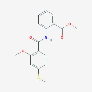 molecular formula C17H17NO4S B3951792 methyl 2-{[2-methoxy-4-(methylthio)benzoyl]amino}benzoate 