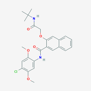 molecular formula C25H27ClN2O5 B395183 3-[2-(tert-butylamino)-2-oxoethoxy]-N-(4-chloro-2,5-dimethoxyphenyl)-2-naphthalenecarboxamide 