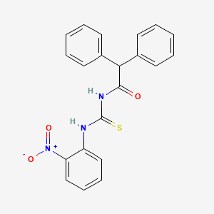 molecular formula C21H17N3O3S B3951835 N-{[(2-nitrophenyl)amino]carbonothioyl}-2,2-diphenylacetamide 