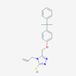 molecular formula C21H23N3OS B395184 4-allyl-5-{[4-(1-methyl-1-phenylethyl)phenoxy]methyl}-4H-1,2,4-triazole-3-thiol CAS No. 443863-07-8