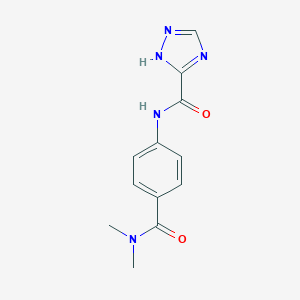 molecular formula C12H13N5O2 B395185 N-{4-[(dimethylamino)carbonyl]phenyl}-1H-1,2,4-triazole-3-carboxamide 