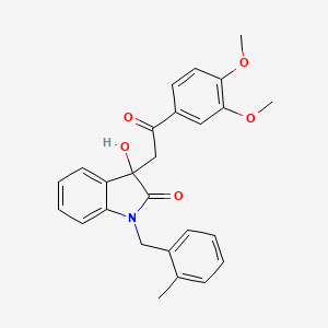 molecular formula C26H25NO5 B3951869 3-[2-(3,4-dimethoxyphenyl)-2-oxoethyl]-3-hydroxy-1-(2-methylbenzyl)-1,3-dihydro-2H-indol-2-one 