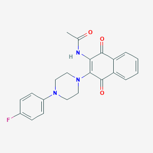 molecular formula C22H20FN3O3 B395187 N~1~-{3-[4-(4-fluorophenyl)piperazino]-1,4-dioxo-1,4-dihydro-2-naphthalenyl}acetamide 