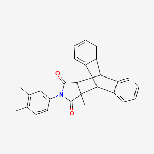 molecular formula C27H23NO2 B3951876 17-(3,4-Dimethylphenyl)-15-methyl-17-azapentacyclo[6.6.5.0~2,7~.0~9,14~.0~15,19~]nonadeca-2,4,6,9,11,13-hexaene-16,18-dione (non-preferred name) 