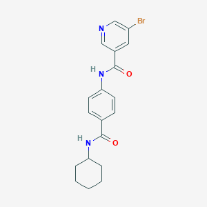 molecular formula C19H20BrN3O2 B395188 5-bromo-N-{4-[(cyclohexylamino)carbonyl]phenyl}nicotinamide 
