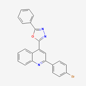 molecular formula C23H14BrN3O B3951883 2-(4-bromophenyl)-4-(5-phenyl-1,3,4-oxadiazol-2-yl)quinoline 