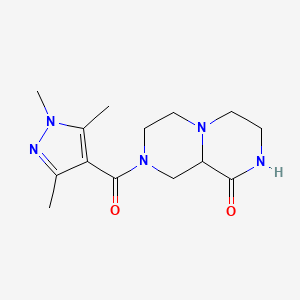 molecular formula C14H21N5O2 B3951894 8-[(1,3,5-trimethyl-1H-pyrazol-4-yl)carbonyl]hexahydro-2H-pyrazino[1,2-a]pyrazin-1(6H)-one 