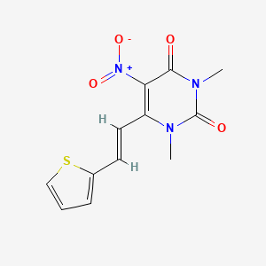 molecular formula C12H11N3O4S B3951906 1,3-dimethyl-5-nitro-6-[2-(2-thienyl)vinyl]-2,4(1H,3H)-pyrimidinedione 