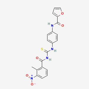 N-[4-({[(2-methyl-3-nitrobenzoyl)amino]carbonothioyl}amino)phenyl]-2-furamide