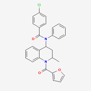 4-chloro-N-[1-(2-furoyl)-2-methyl-1,2,3,4-tetrahydro-4-quinolinyl]-N-phenylbenzamide