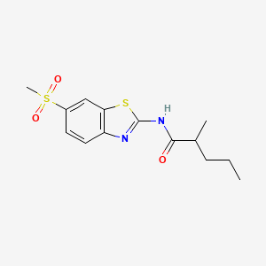 2-methyl-N-[6-(methylsulfonyl)-1,3-benzothiazol-2-yl]pentanamide