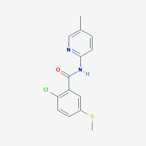 molecular formula C14H13ClN2OS B395195 2-chloro-N-(5-methylpyridin-2-yl)-5-methylsulfanylbenzamide CAS No. 667408-66-4