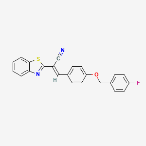 molecular formula C23H15FN2OS B3951956 2-(1,3-benzothiazol-2-yl)-3-{4-[(4-fluorobenzyl)oxy]phenyl}acrylonitrile 