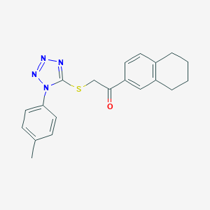 molecular formula C20H20N4OS B395197 1-(5,6,7,8-Tetrahydro-naphthalen-2-yl)-2-(1-p-tolyl-1H-tetrazol-5-ylsulfanyl)-ethanone 