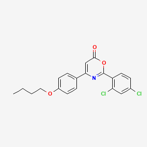 molecular formula C20H17Cl2NO3 B3951975 4-(4-butoxyphenyl)-2-(2,4-dichlorophenyl)-6H-1,3-oxazin-6-one CAS No. 6586-07-8