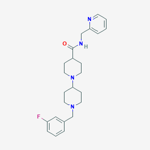 molecular formula C24H31FN4O B3951977 1'-(3-fluorobenzyl)-N-(2-pyridinylmethyl)-1,4'-bipiperidine-4-carboxamide 