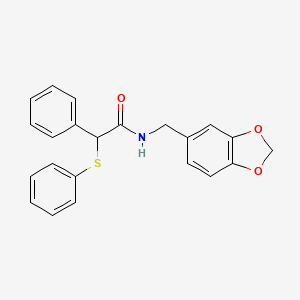 molecular formula C22H19NO3S B3951989 N-(1,3-benzodioxol-5-ylmethyl)-2-phenyl-2-(phenylthio)acetamide 