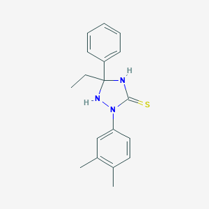 molecular formula C18H21N3S B395200 2-(3,4-Dimethylphenyl)-5-ethyl-5-phenyl-1,2,4-triazolidine-3-thione 