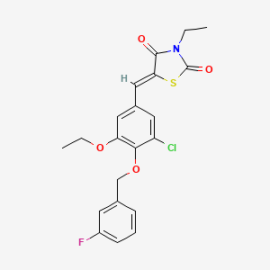 5-{3-chloro-5-ethoxy-4-[(3-fluorobenzyl)oxy]benzylidene}-3-ethyl-1,3-thiazolidine-2,4-dione