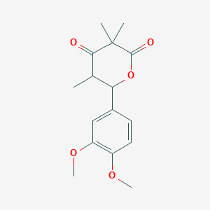 molecular formula C16H20O5 B3952076 6-(3,4-dimethoxyphenyl)-3,3,5-trimethyldihydro-2H-pyran-2,4(3H)-dione 