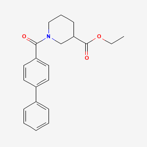 molecular formula C21H23NO3 B3952088 ethyl 1-(4-biphenylylcarbonyl)-3-piperidinecarboxylate 