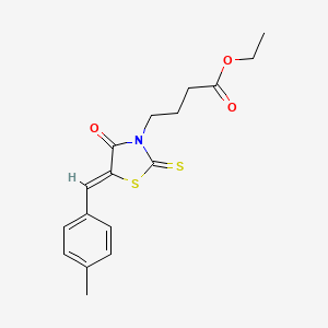 ethyl 4-[5-(4-methylbenzylidene)-4-oxo-2-thioxo-1,3-thiazolidin-3-yl]butanoate