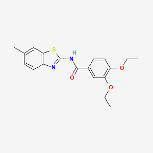 molecular formula C19H20N2O3S B3952099 3,4-diethoxy-N-(6-methyl-1,3-benzothiazol-2-yl)benzamide 