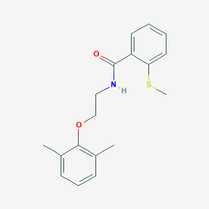 molecular formula C18H21NO2S B395210 N-[2-(2,6-dimethylphenoxy)ethyl]-2-(methylsulfanyl)benzamide 