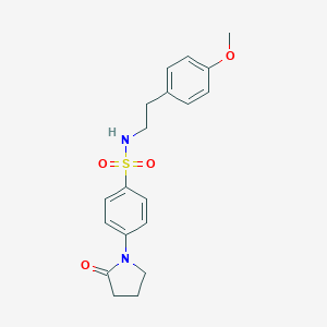 molecular formula C19H22N2O4S B395211 N-[2-(4-methoxyphenyl)ethyl]-4-(2-oxo-1-pyrrolidinyl)benzenesulfonamide 