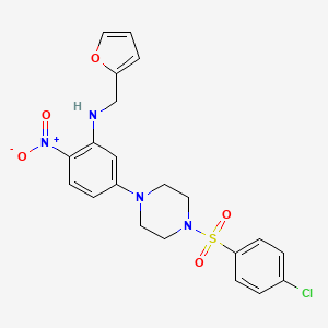 (5-{4-[(4-chlorophenyl)sulfonyl]-1-piperazinyl}-2-nitrophenyl)(2-furylmethyl)amine