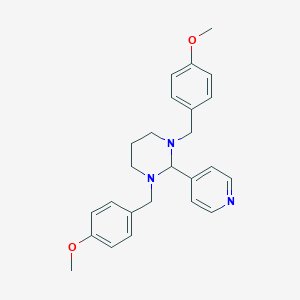 1,3-Bis(4-methoxybenzyl)-2-(4-pyridinyl)hexahydropyrimidine