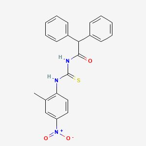 molecular formula C22H19N3O3S B3952177 N-{[(2-methyl-4-nitrophenyl)amino]carbonothioyl}-2,2-diphenylacetamide 