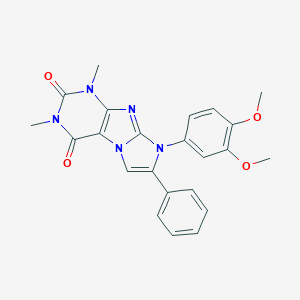 molecular formula C23H21N5O4 B395219 8-(3,4-dimethoxyphenyl)-1,3-dimethyl-7-phenyl-1H-imidazo[2,1-f]purine-2,4(3H,8H)-dione 
